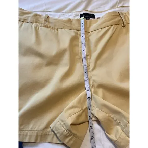 Talbots Women’s Size 16 Yellow Chino Shorts Cotton Stretch Mid Rise Flat Front - Picture 7 of 7